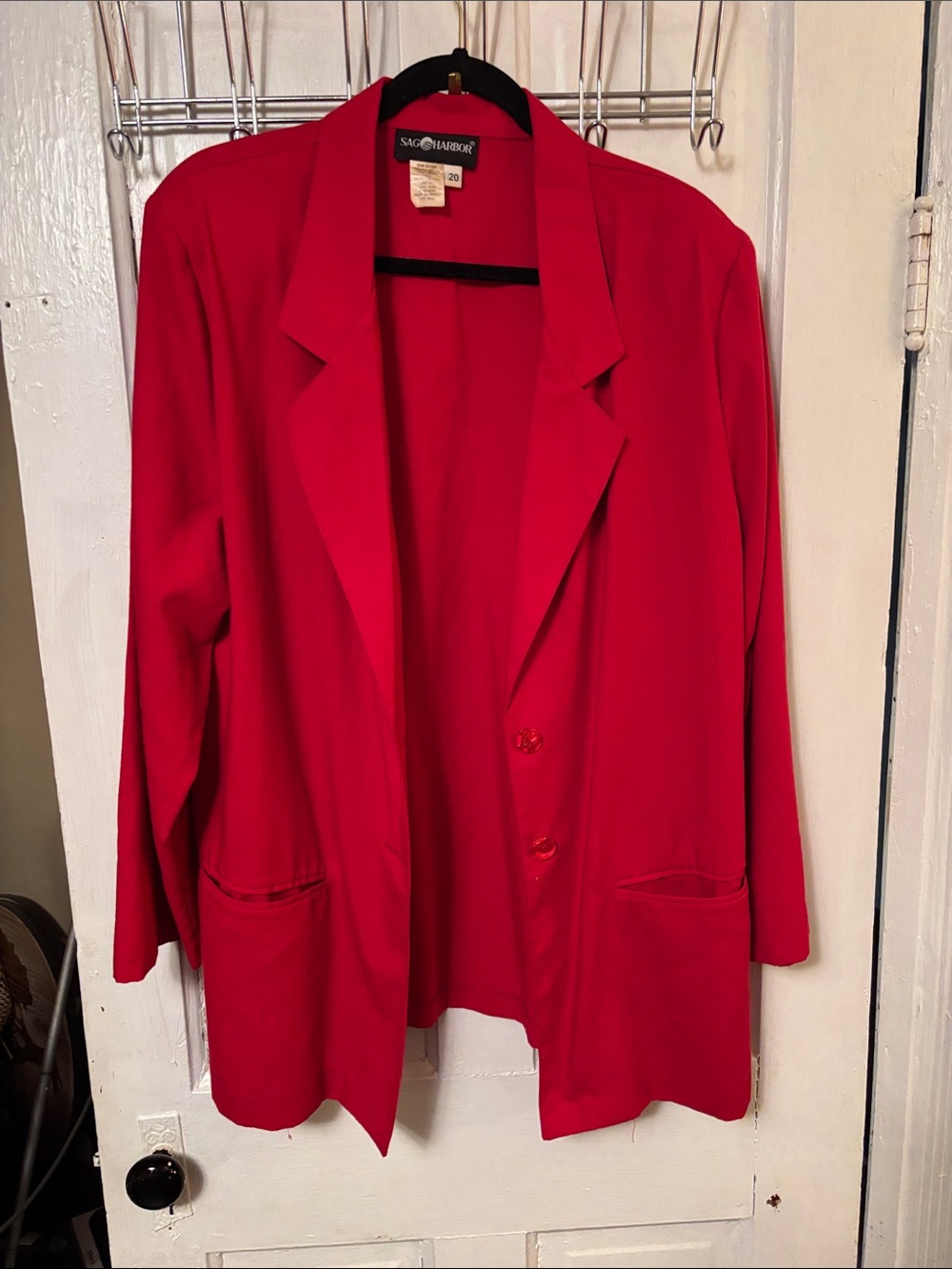 Sag Harbor Bright Red Open-Front Blazer